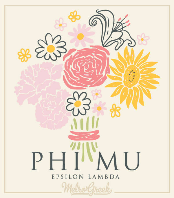 Phi Mu Bid Day Shirt flowers