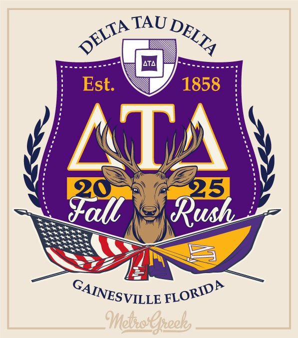 Delta Tau Delta Rush Shirt Stag and Flags