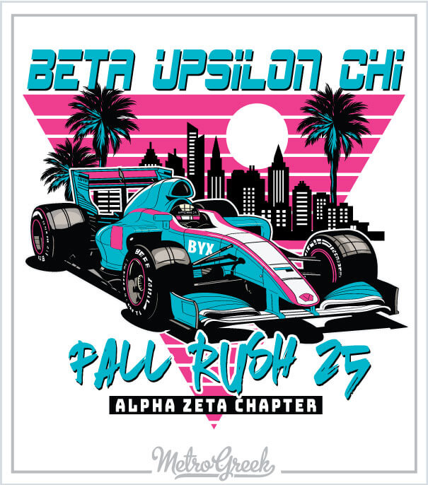 Beta Upsilon Chi Rush Shirt F1 Car