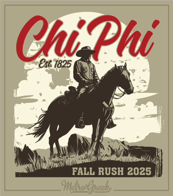 Chi Phi Fraternity Rush Shirt Cowboy