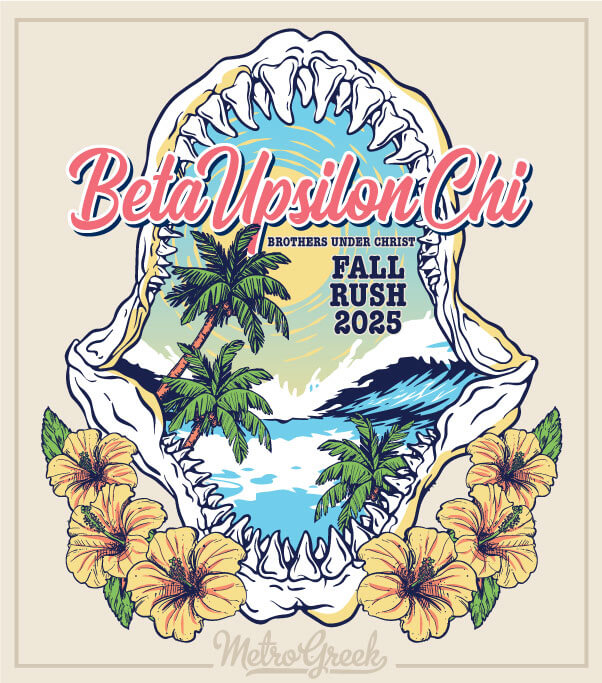 Beta Upsilon Chi Rush Shirt Shark Jaws