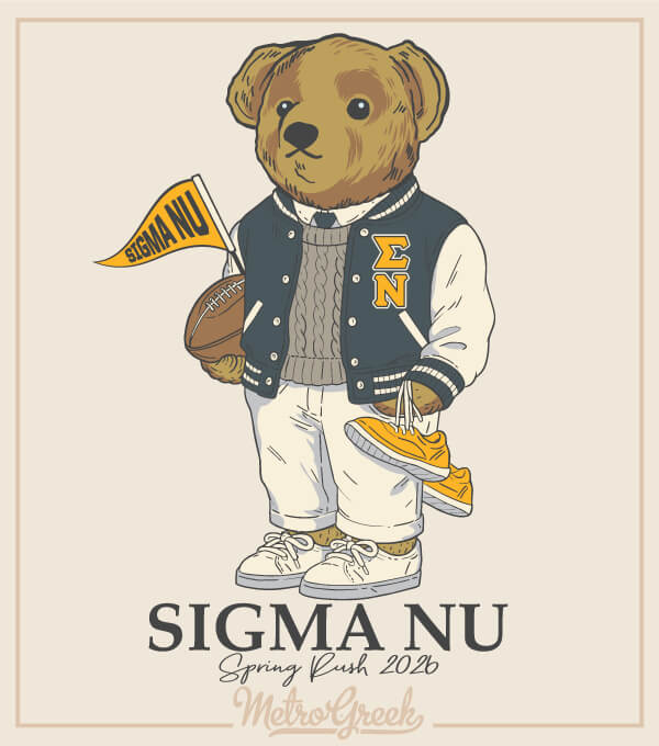 Sigma Nu Rush Shirt Polo Letterman