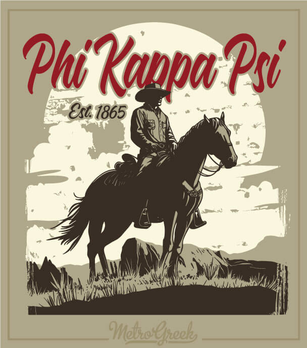 Phi Psi Rush Shirt Cowboy Horseback