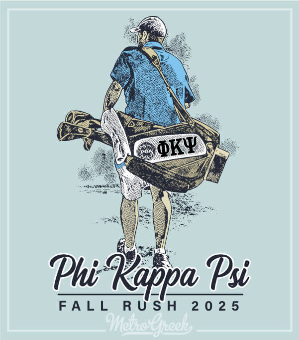 Phi Psi Rush Shirt Golfer and Bag