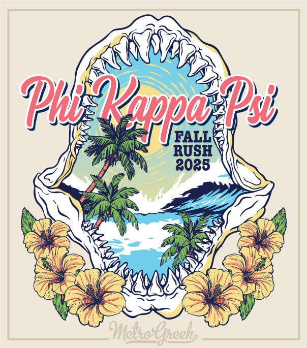 Phi Psi Rush Shirt Shark Jaws