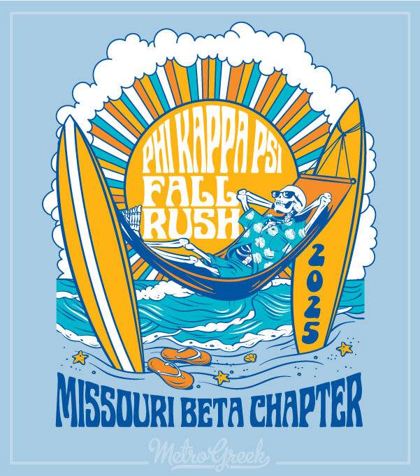 Phi Kappa Psi Rush Shirt Skeleton Beach