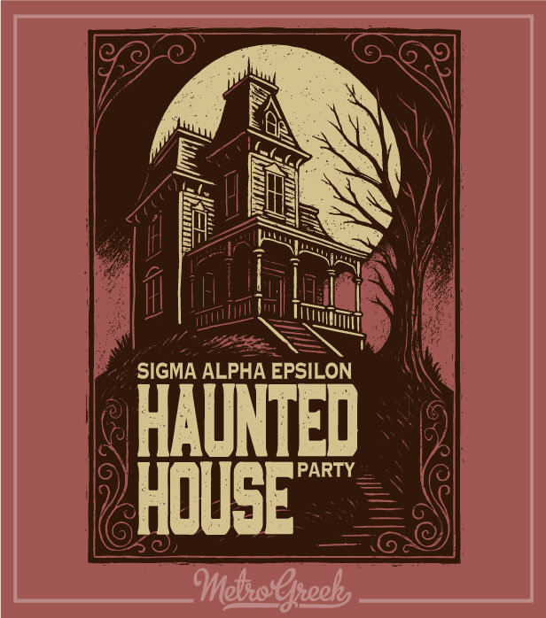 Greek Halloween Haunted House Shirt