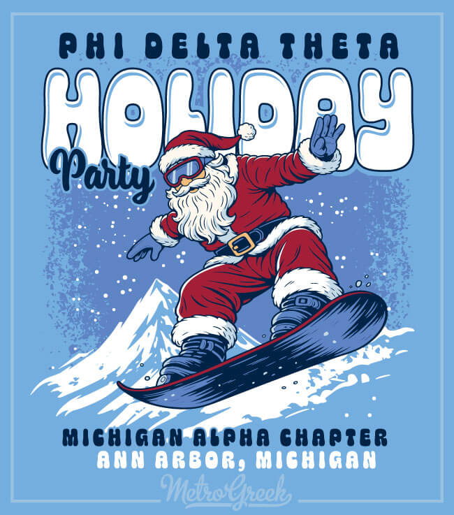 Christmas Party Shirt Snowboarding Santa