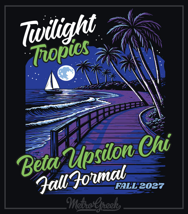 Greek Formal Shirt Tropical Night