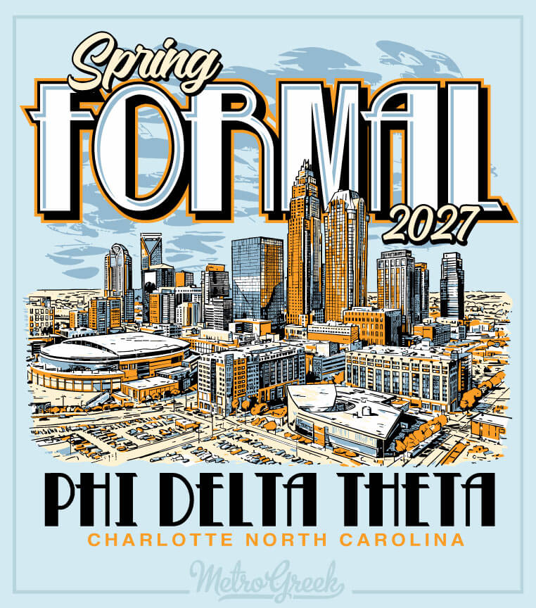 Spring Formal Shirt with Charlotte Skyline for Phi Delta Theta