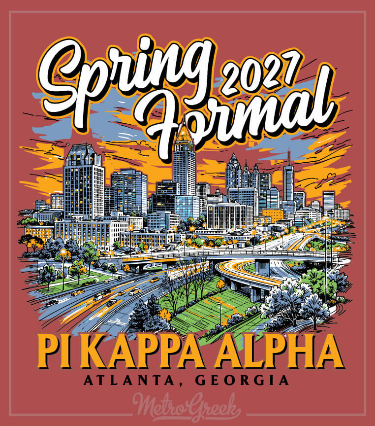 Spring Formal Shirt with Atlanta Skyline for Pi Kappa Alpha