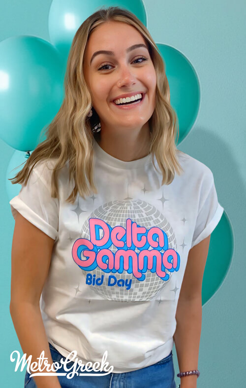 Disco Bid Day Shirts Delta Gamma