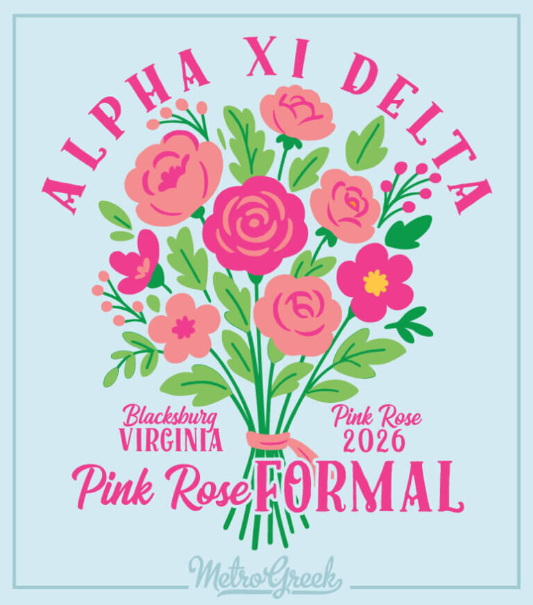 Sorority Formal Shirt Alpha Xi Delta Pink Rose