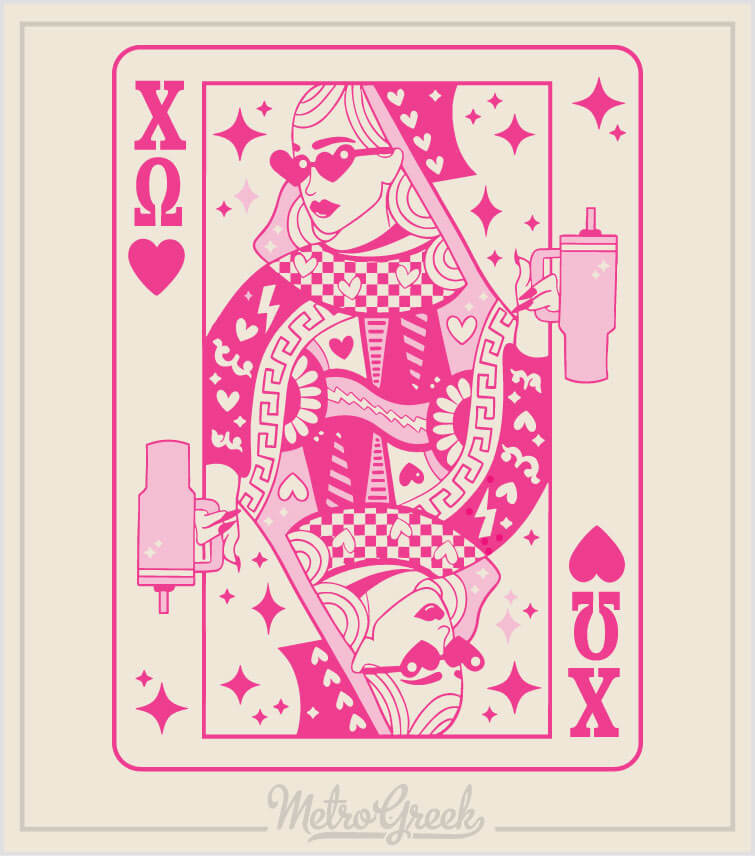 Sorority Shirt - Chi Omega Queen of Hearts