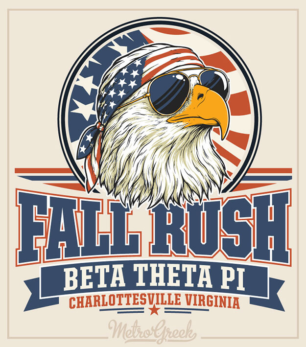 Fraternity Rush Shirt with Patriotic Eagle