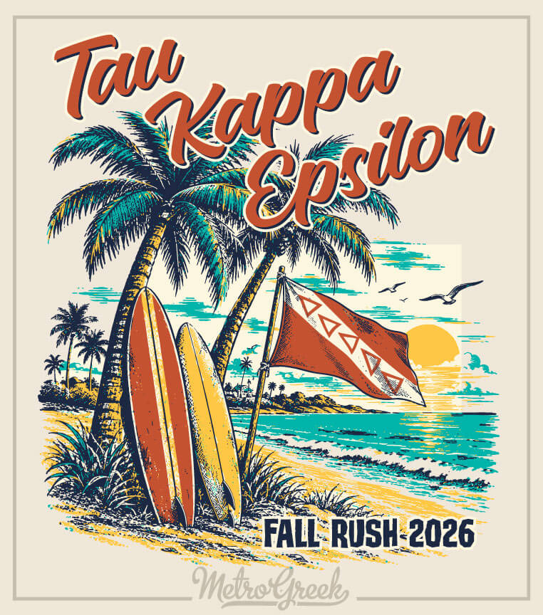 Fraternity Rush Shirt Beach Surfboards and Flag
