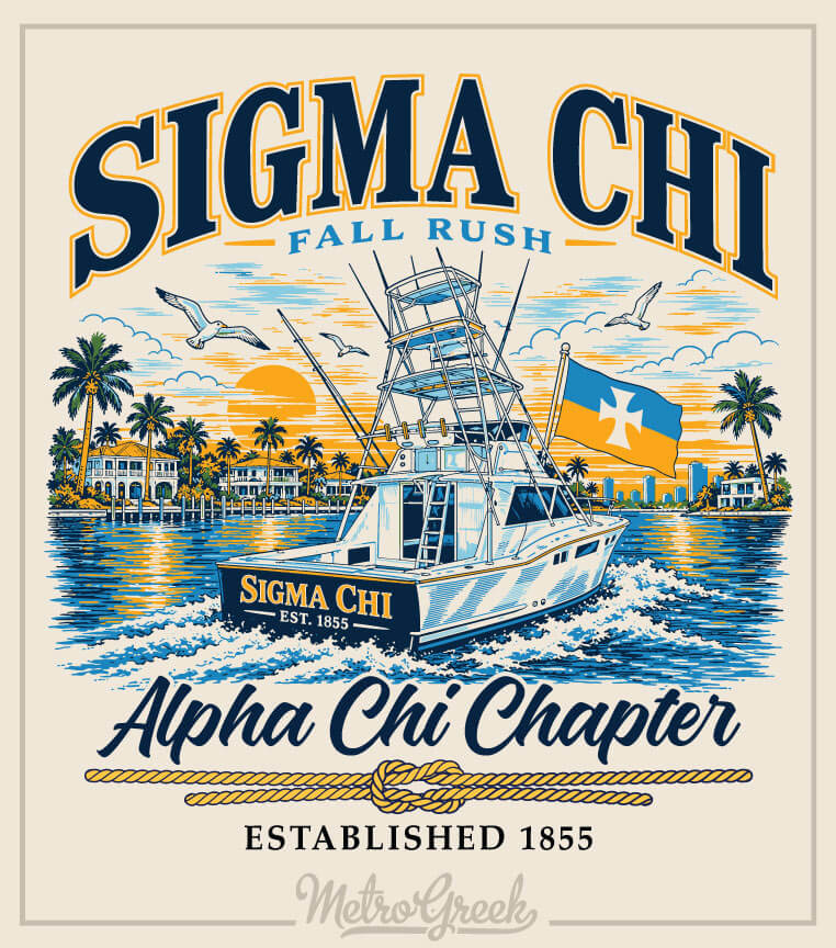 Fraternity Rush Shirt Hatteras Fishing Boat