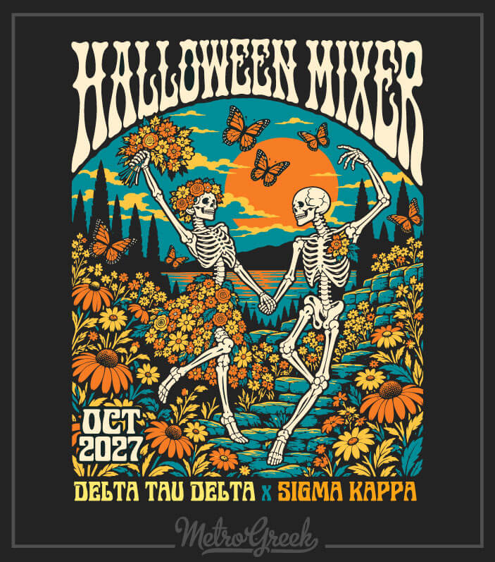Halloween Mixer Shirt with Dancing Skeletons