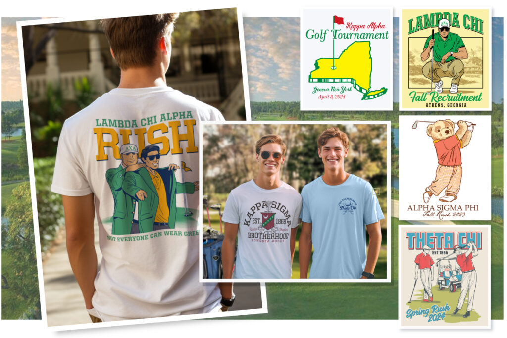 Fraternity Golf Themed Rush and Recruitment Shirts