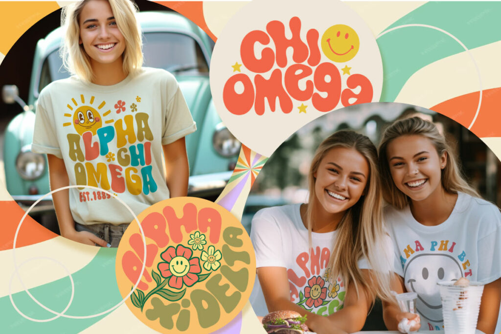 Retro Sixties Smiley Face Sorority Shirts